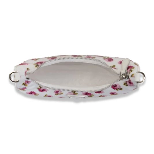 PRADA HOBO TESSUTO MINI PINK AND WHITE FLOWER BAG