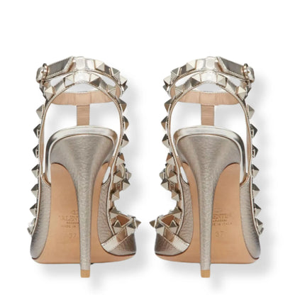 VALENTINO ROCKSTUD METALLIC BEIGE