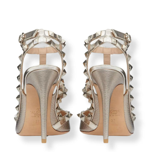 VALENTINO ROCKSTUD METALLIC BEIGE