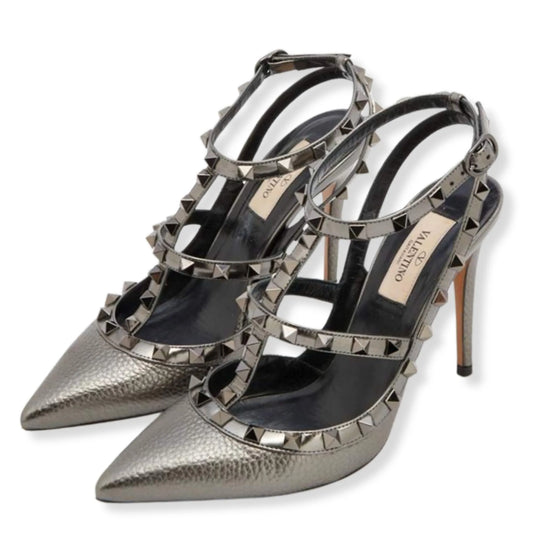 VALENTINO ROCKSTUD METALLIC GREY
