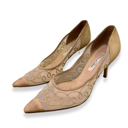 OSCAR DE LA RENTA BEIGE STILETTOS