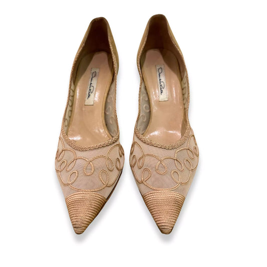 OSCAR DE LA RENTA BEIGE STILETTOS