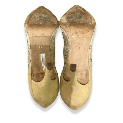 OSCAR DE LA RENTA BEIGE STILETTOS