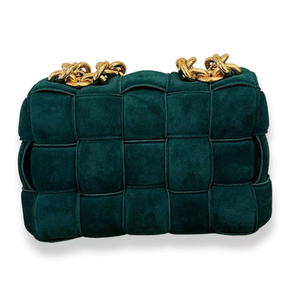 BOLSO DE CADENA DE PIEL DE ANTE VERDE BOTTEGA VENETA