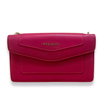 BOLSO BVLGARI CON CADENA, CARTERA ROSA