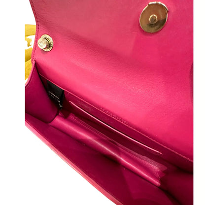 BOLSO BVLGARI CON CADENA, CARTERA ROSA