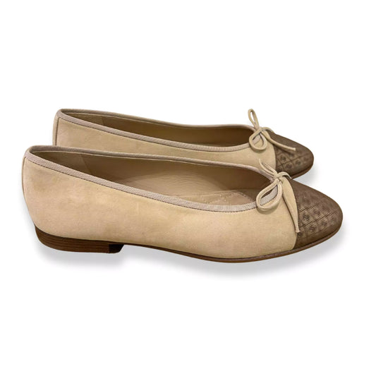 Bailarinas Chanel de piel ante beige
