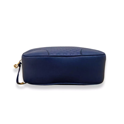 GUCCI BLUE LEATHER MICROGUCCISSIMA MINI BREE MESSENGER BAG