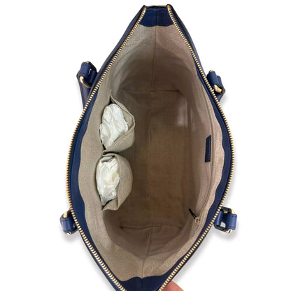 GUCCI BLUE LEATHER MICROGUCCISIMO ABBEY BAG