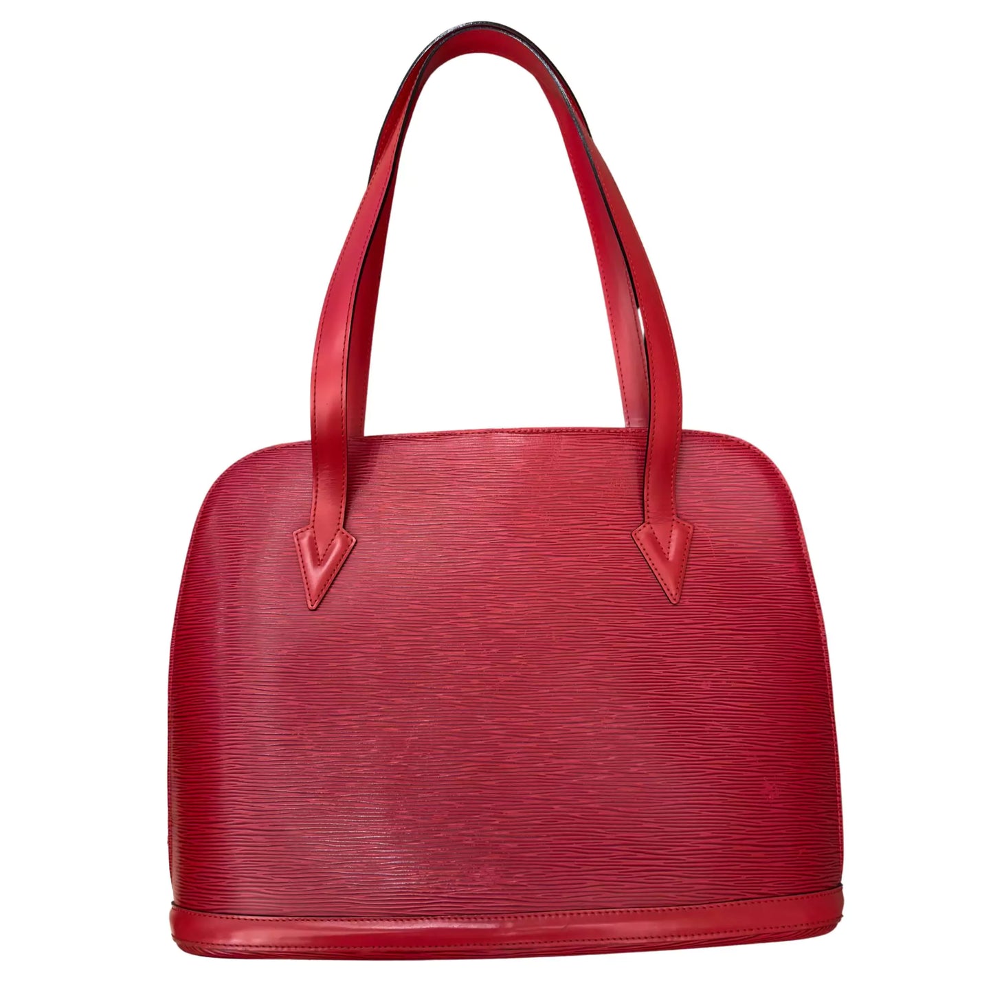LOUIS VUITTON RED LEATHER ALMA VINTAGE BAG