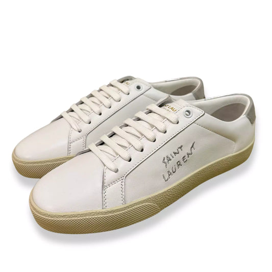 YVES SAINT LAURENT YSL WHITE LEATHER SNEAKERS