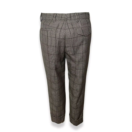 MIU MIU WHITE & BLACK CHECKED PANTS