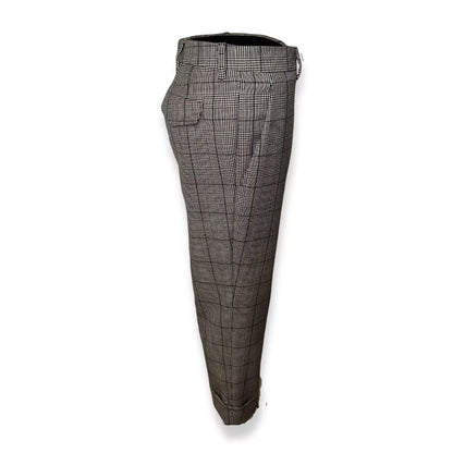 PANTALONES DE CUADROS BLANCOS Y NEGROS MIU MIU