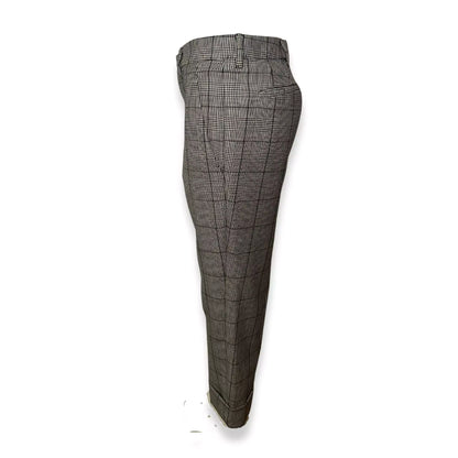 PANTALONES DE CUADROS BLANCOS Y NEGROS MIU MIU