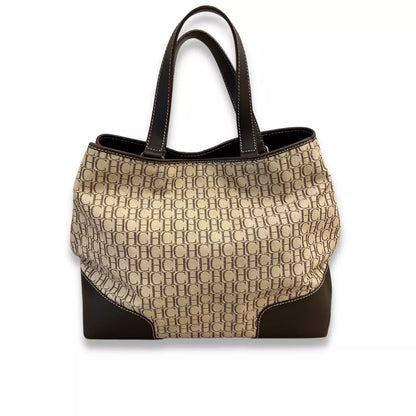 CAROLINA HERRERA CH MONOGRAM CANVAS TOTE BAG