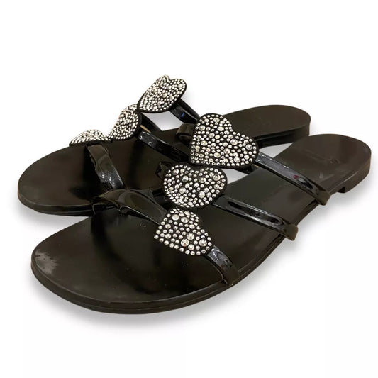 GUISEPPE ZANOTTI BLACK LEATHER ANYA LOVE SANDALS