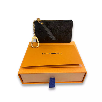 BILLETERA MONEDERO LLAVERO DE CUERO NEGRO LOUIS VUITTON