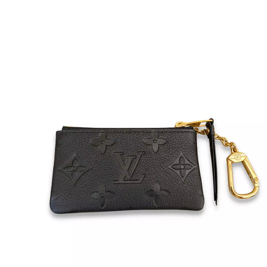 BILLETERA MONEDERO LLAVERO DE CUERO NEGRO LOUIS VUITTON