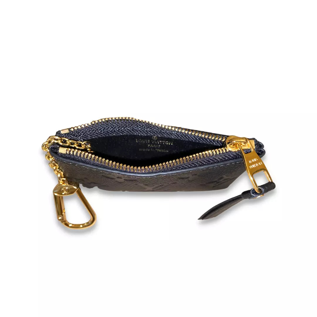 Louis Vuitton Black Leather Key Pouch Coin Purse Wallet – EYE