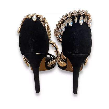 SANDALIAS AQUAZZURA MILLA DE CRISTAL NEGRO