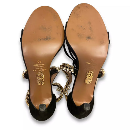 SANDALIAS AQUAZZURA MILLA DE CRISTAL NEGRO