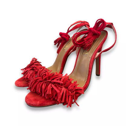 SANDALIAS AQUAZZURA DE ANTE ROJO WILD THING