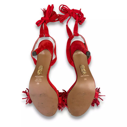 SANDALIAS AQUAZZURA DE ANTE ROJO WILD THING