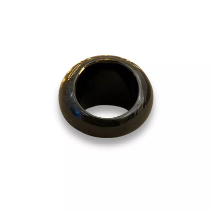 CAROLINA HERRERA BLACK RESIN CH LOGO RING