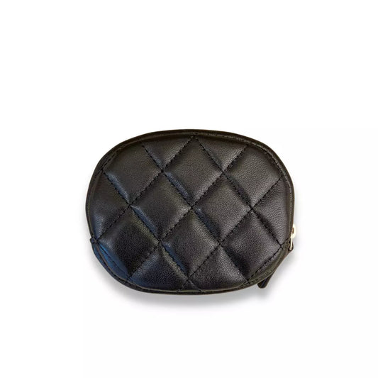 MONEDERO REDONDO DE PIEL NEGRA CHANEL