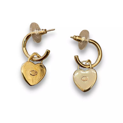 CHANEL CC HEART METAL EARRINGS