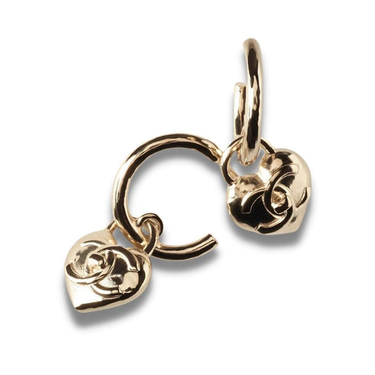 CHANEL CC HEART METAL EARRINGS