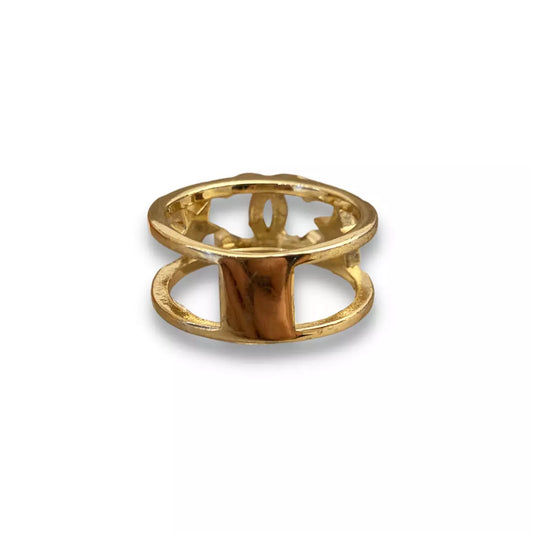 CHANEL CRYSTAL STAR CC LOGO RING