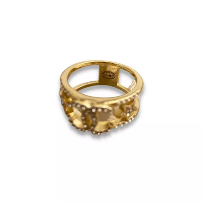 CHANEL CRYSTAL STAR CC LOGO RING