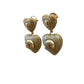 Chanel Heart Double Pearl CC Earrings