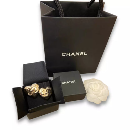 CHANEL MAXI CC HEART METAL EARRINGS