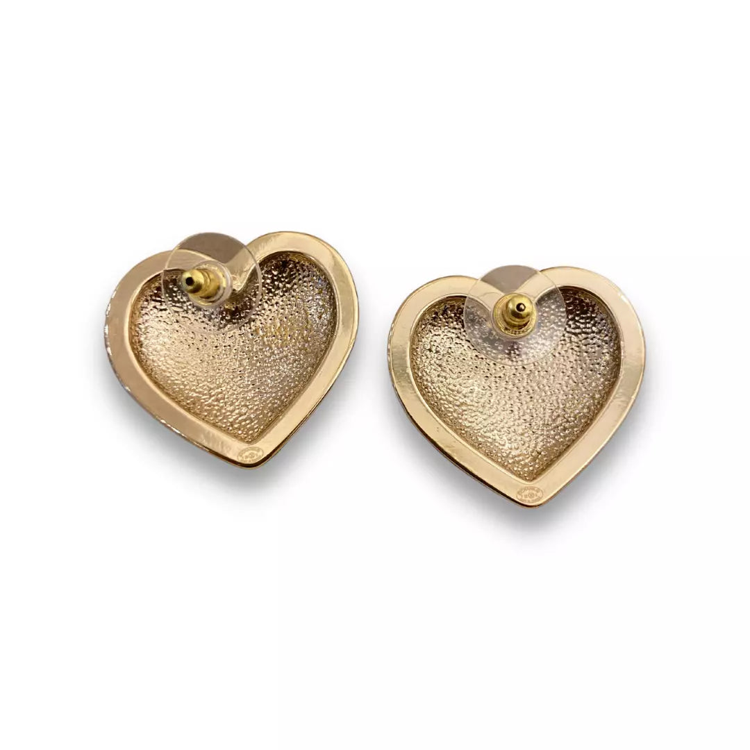 CHANEL MAXI CC HEART METAL EARRINGS