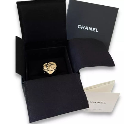 ANILLO DE METAL CHANEL MAXI CORAZÓN