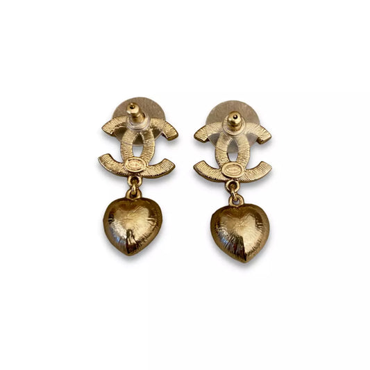 CHANEL METAL STRASS CRYSTAL & PEARLS EARRINGS
