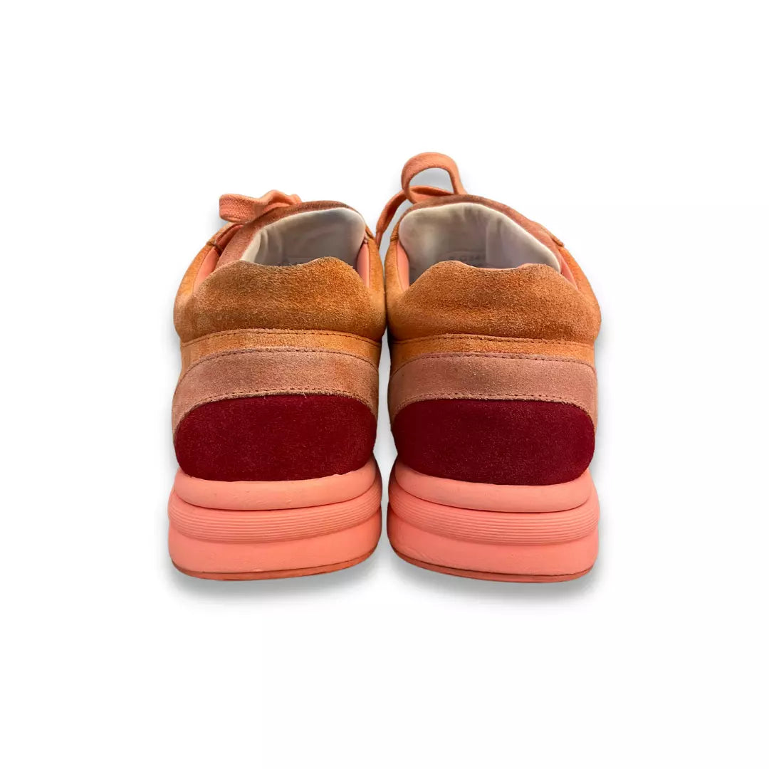 Chanel Orange Neon Suede Calfskin CC Sneakers  EYE LUXURY CONCIERGE