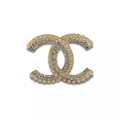 BROCHE DE CRISTAL DE PERLA CC DE CHANEL