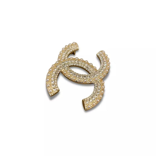 CHANEL PEARL CRYSTAL CC BROOCH