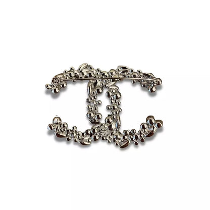 CHANEL PEARL CRYSTAL FLOWER CC BROOCH