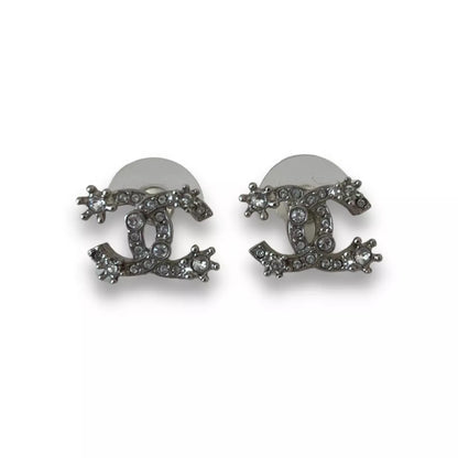 PENDIENTES DE CRISTAL CC DE PLATA DE CHANEL