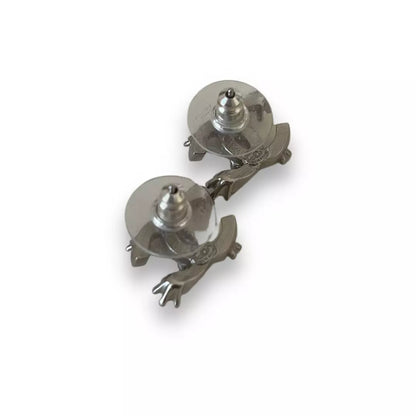 PENDIENTES DE CRISTAL CC DE PLATA DE CHANEL