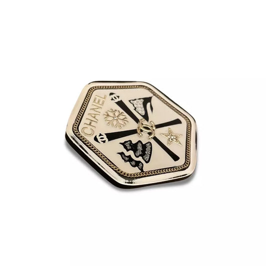 CHANEL WHITE COCO NEIGE BROOCH