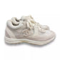 CHANEL WHITE SUEDE CALFSKIN CC SNEAKERS