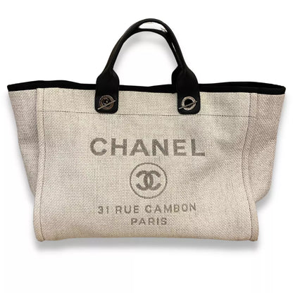 BOLSO TOTE DEAUVILLE DE LONA BLANCA DE CHANEL