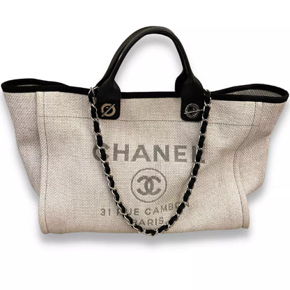 BOLSO TOTE DEAUVILLE DE LONA BLANCA DE CHANEL