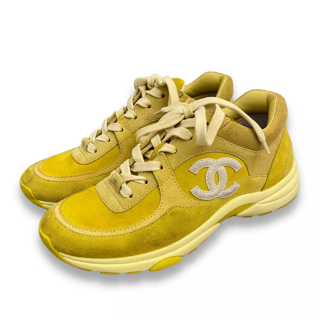 CHANEL YELLOW NEON CC SNEAKERS