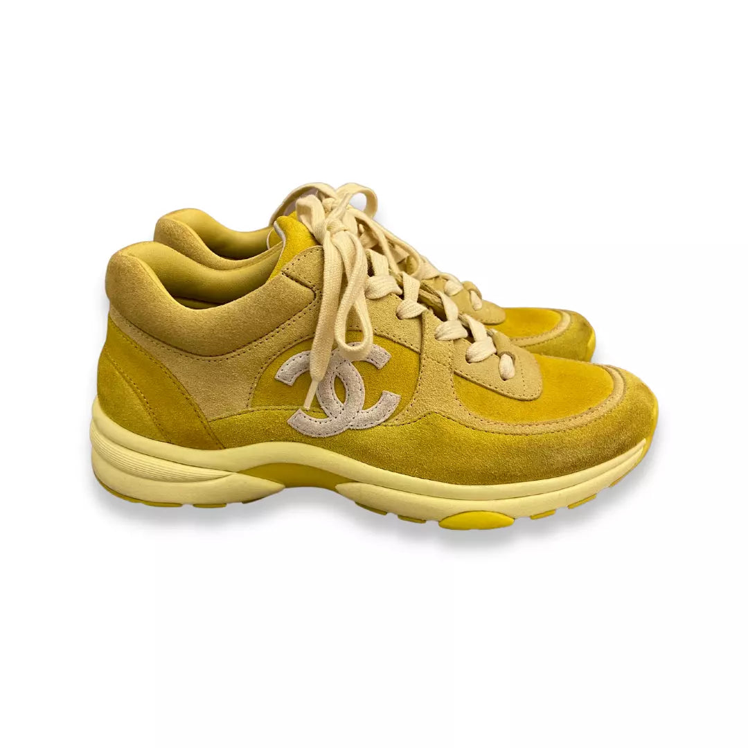CHANEL YELLOW NEON CC SNEAKERS